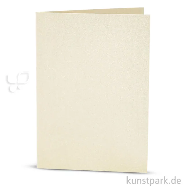 Artikelbild 1 des Artikels “Karte mit Umschlag in Perlmuttoptik, 4 Sets 10,5 x 15 cm | Creme“