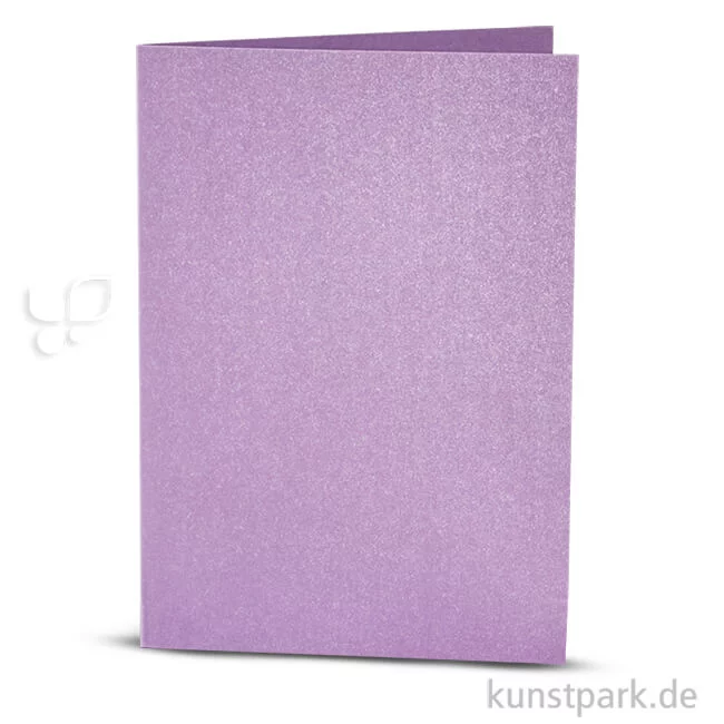 Artikelbild 1 des Artikels “Karte mit Umschlag in Perlmuttoptik, 4 Sets 10,5 x 15 cm | Lila“