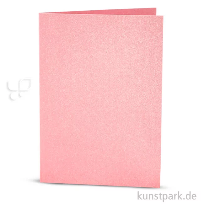 Artikelbild 1 des Artikels “Karte mit Umschlag in Perlmuttoptik, 4 Sets 10,5 x 15 cm | Rosa“