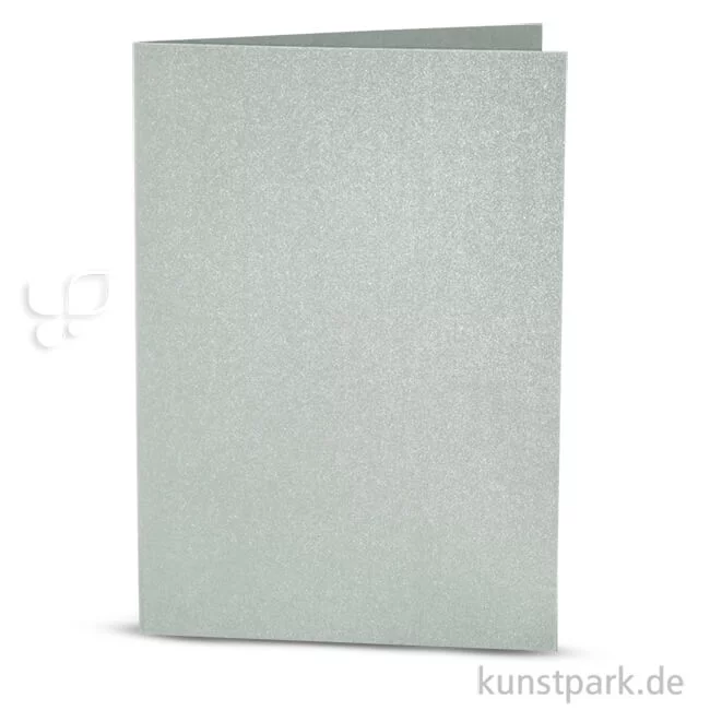 Artikelbild 1 des Artikels “Karte mit Umschlag in Perlmuttoptik, 4 Sets 10,5 x 15 cm | Silber“
