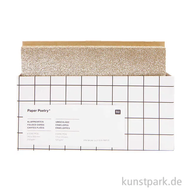 Artikelbild 1 des Artikels “Karten und Umschläge - Glitter, Gold, B6, 8er Set “