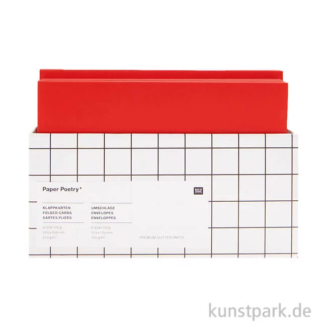 Artikelbild 1 des Artikels “Karten und Umschläge - Glitter, Rot Matt, B6, 8er Set “