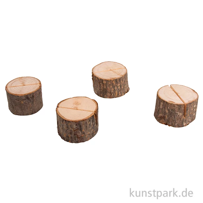 Artikelbild 1 des Artikels “Kartenhalter Holzstamm, 3 - 4,5 cm, 4 Stück “