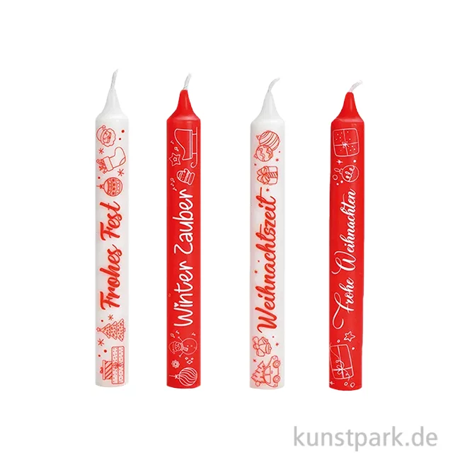 Artikelbild 1 des Artikels “Kerze mit Spruch, Weihnachten, Rot / Weiß, Sortiert, 2 x 20 x 2 cm “