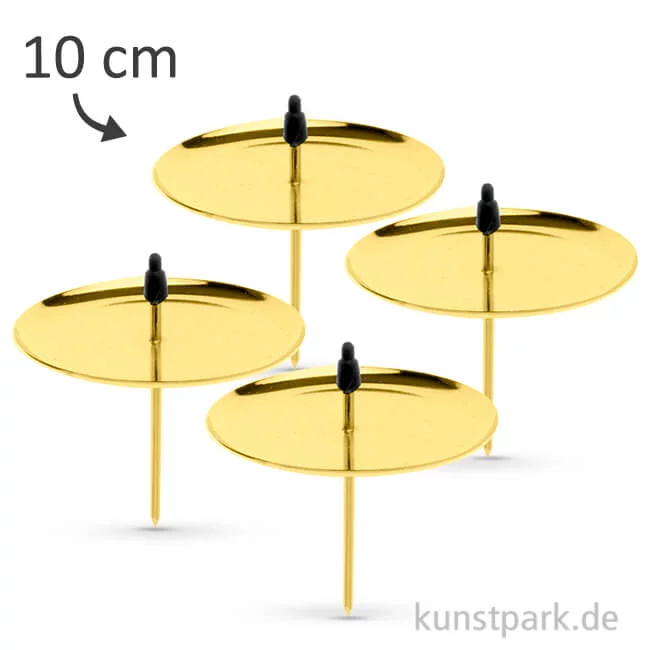 Artikelbild 1 des Artikels “Kerzenhalter aus Metall - Goldfarben, 4 Stück 10 cm“