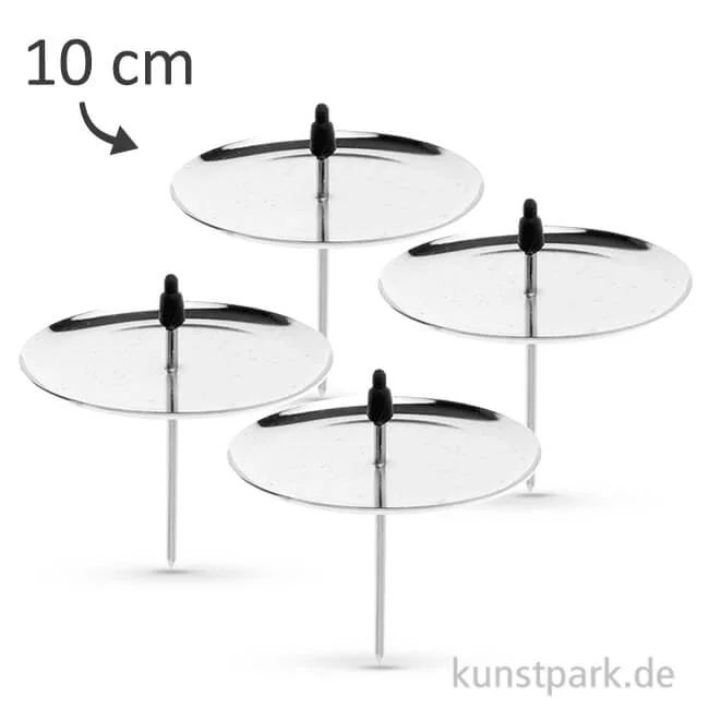 Artikelbild 1 des Artikels “Kerzenhalter aus Metall - Silberfarben, 4 Stück 10 cm“