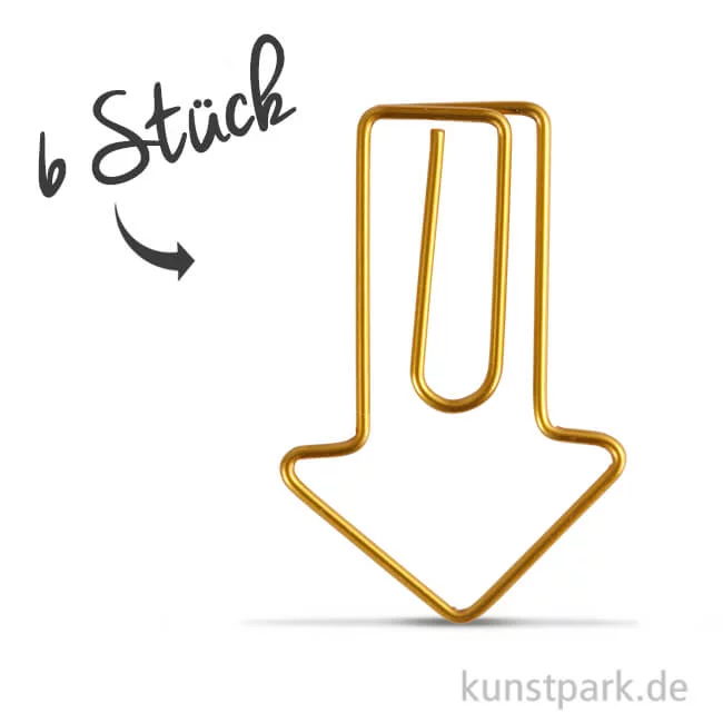 Artikelbild 1 des Artikels “Klammern aus Goldmetall - Pfeil, 40x25 mm, 6 Stück “