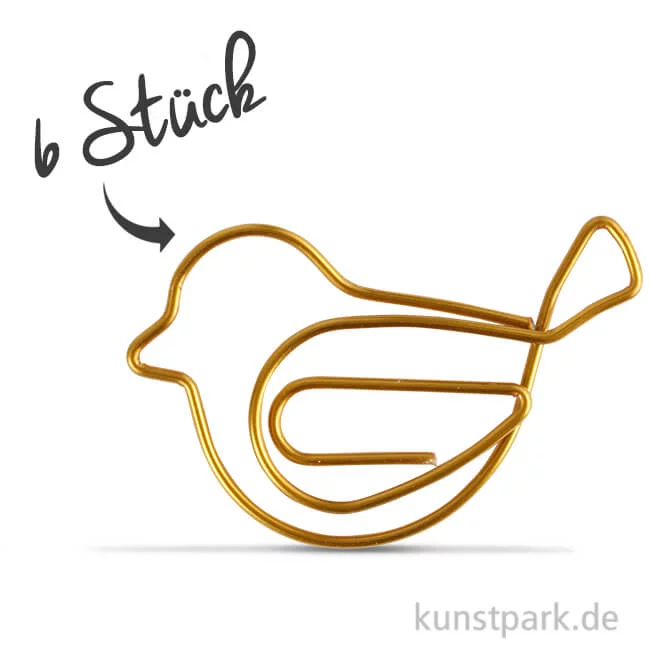 Artikelbild 1 des Artikels “Klammern aus Goldmetall - Vogel, 32x40 mm, 6 Stück “