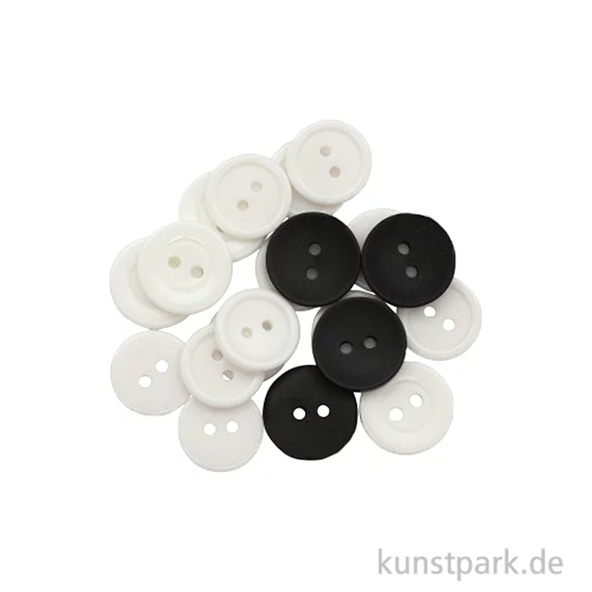 Artikelbild 1 des Artikels “Knopfsortiment, Schwarz Weiß, 20 Stück “