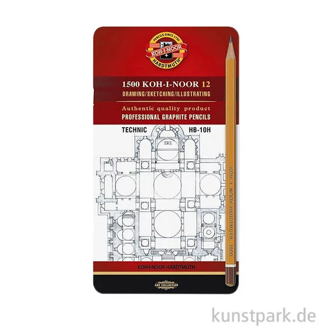 Artikelbild 1 des Artikels “Koh-I-Noor TECHNIK, 12 Bleistifte im Etui, Härten: HB-10H “