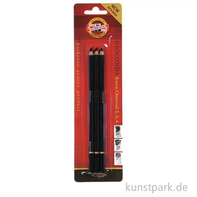 Artikelbild 1 des Artikels “Koh-I-Noor Kohlestifte Set - Schwarze Reißkohle in 3 Härtegraden “