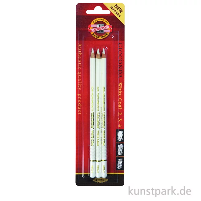 Artikelbild 1 des Artikels “Koh-I-Noor Kohlestifte Set - Weiße Reißkohle in 3 Härtegraden “