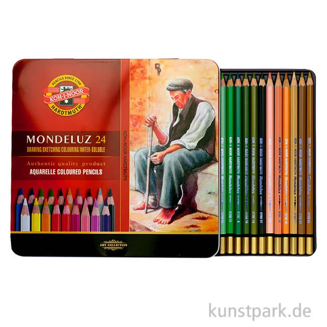 Artikelbild 1 des Artikels “Koh-I-Noor MONDELUZ Aquarellstifte, 24 Stifte im Metalletui “