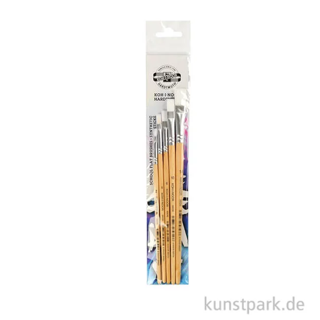 Artikelbild 1 des Artikels “Koh-I-Noor Pinselset SYNTHETIC, 5 Flachpinsel, Größen 2, 4, 6, 10, 14 “