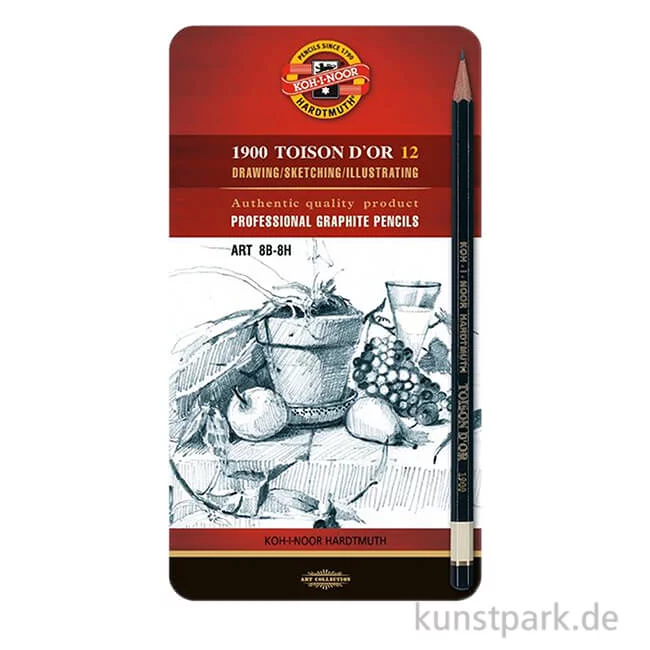 Artikelbild 1 des Artikels “Koh-I-Noor TOISON DOR ART, 12 Graphitstifte im Metalletui 8B-8H “