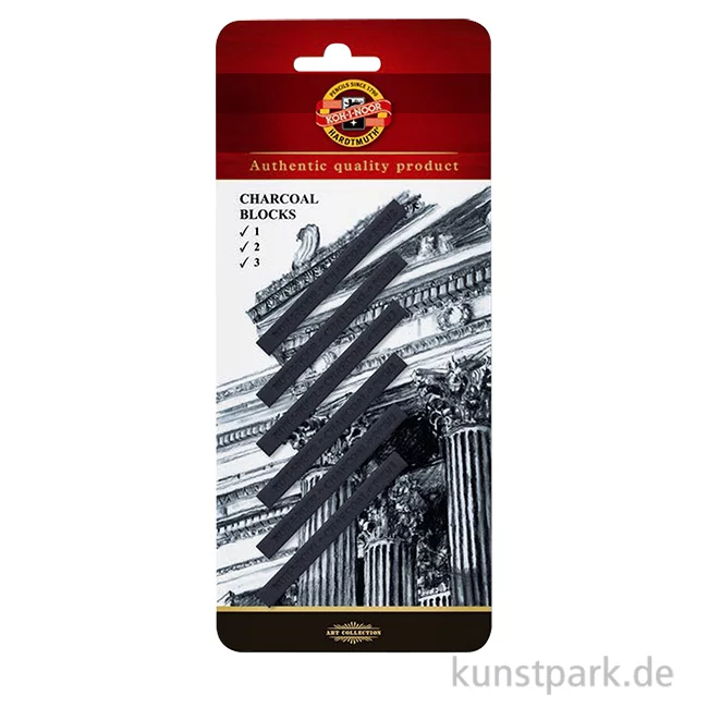 Artikelbild 1 des Artikels “Koh-I-Noor Zeichenkohle Set - Kohlestäbchen in 3 Härtegraden, 6 Stück “