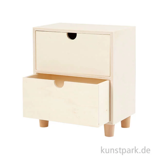 Artikelbild 1 des Artikels “Kommode aus hellem Holz mit 2 Schubladen “