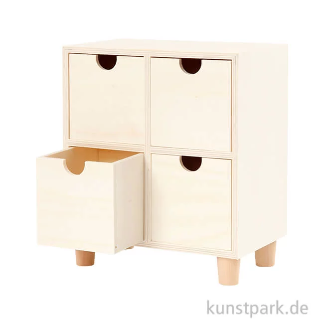 Artikelbild 1 des Artikels “Kommode aus hellem Holz mit 4 Schubladen “