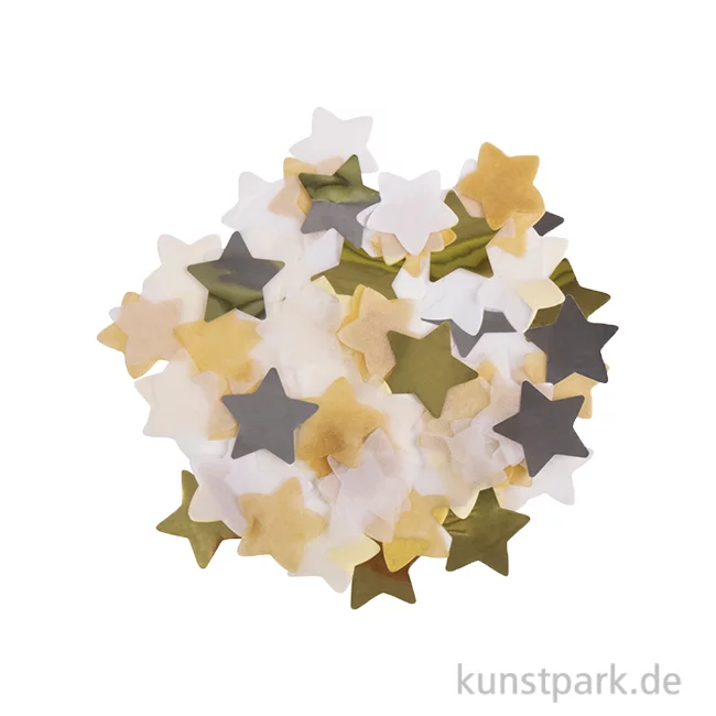 Artikelbild 1 des Artikels “Konfetti Sterne, Durchmesser 3 cm, Silber, Gold, Weiß, Creme, 30g “