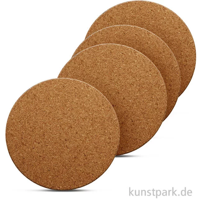 Artikelbild 1 des Artikels “Kork-Untersetzer - rund, 10 cm Durchmesser, 0,3 cm Dicke, 4 Stück “