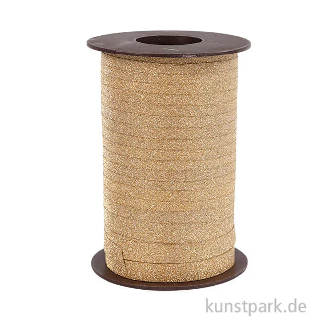 Artikelbild 1 des Artikels “Kräuselband mit Glitzereffekt, 10 mm x 100 m Gold“