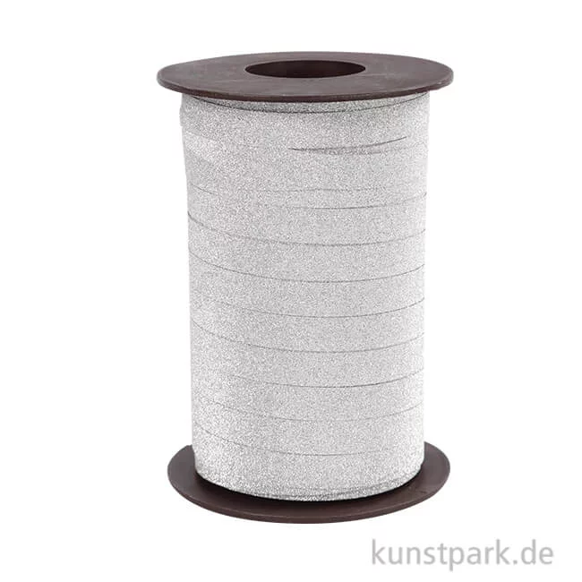 Artikelbild 1 des Artikels “Kräuselband mit Glitzereffekt, 10 mm x 100 m Silber“