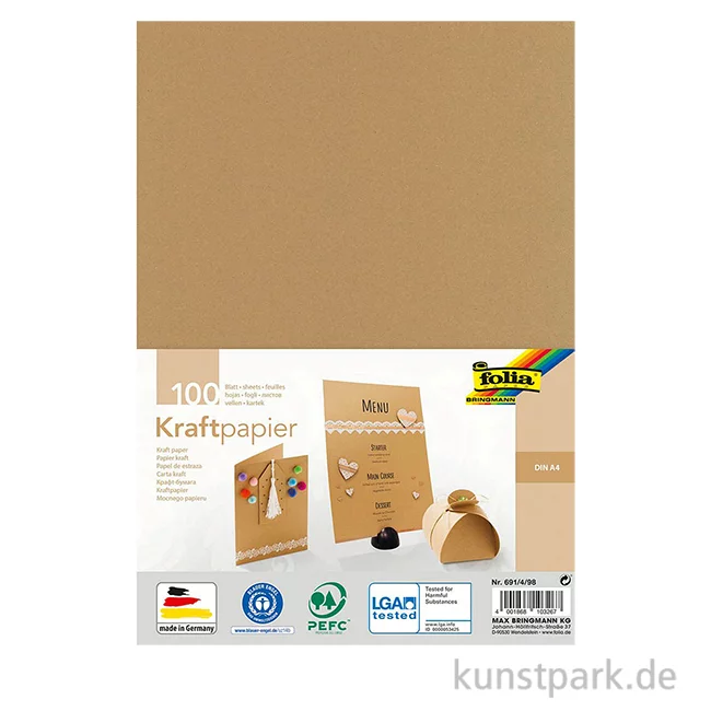 Artikelbild 1 des Artikels “Kraftpapier DIN A4, 100 Blatt, 120g/m² “