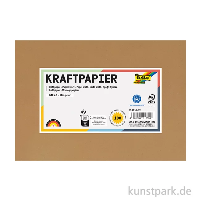 Artikelbild 1 des Artikels “Kraftpapier DIN A5, 100 Blatt, 120g/m² “