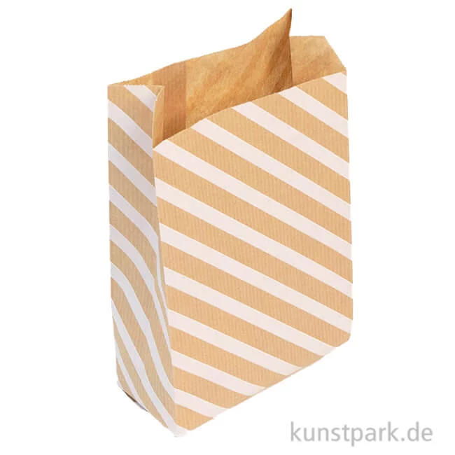 Artikelbild 1 des Artikels “Kraftpapier Tüten, Weiße Streifen, 11 x 21 cm, 50 Stück “