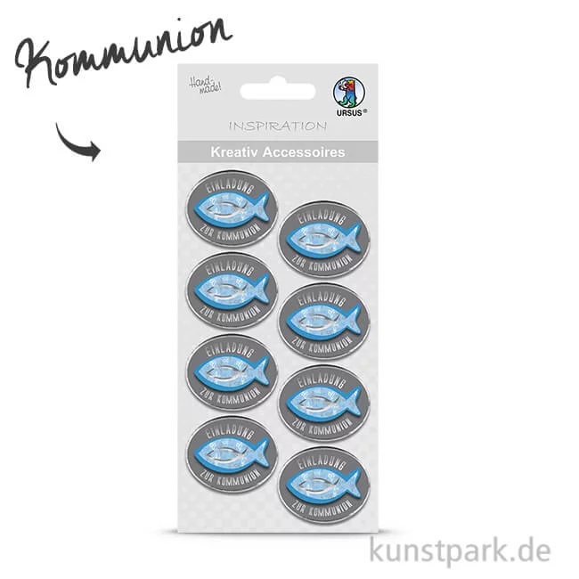 Artikelbild 1 des Artikels “Kreativ Accessoires Religion - Blau, Einladung Kommunion “