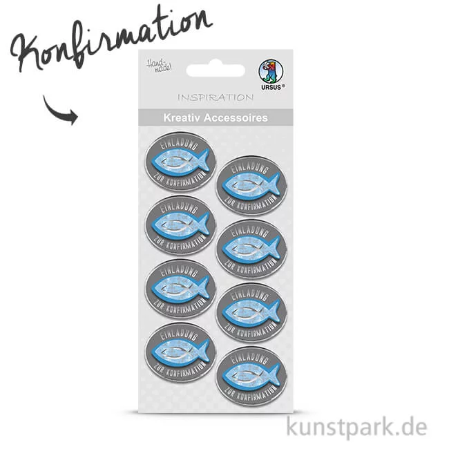 Artikelbild 1 des Artikels “Kreativ Accessoires Religion - Blau, Einladung Konfirmation “