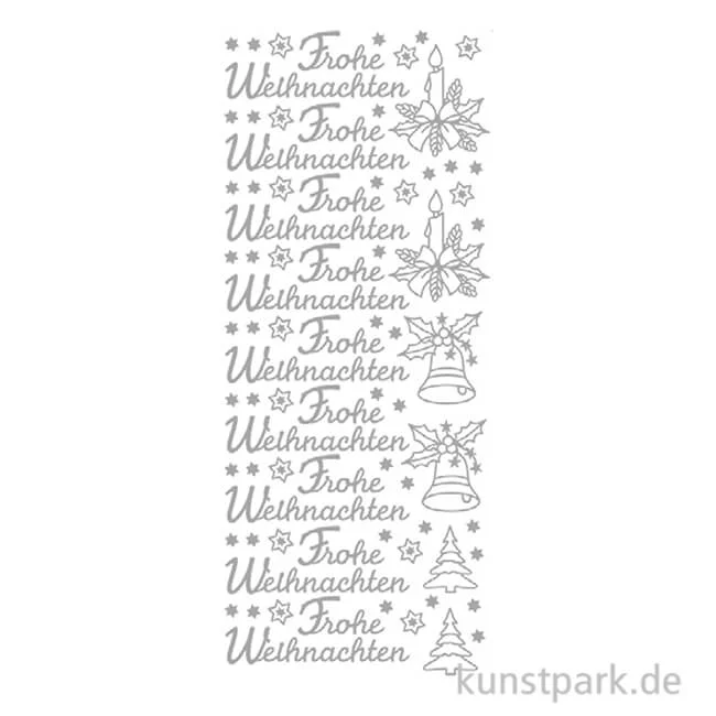 Artikelbild 1 des Artikels “Kreativ Sticker - Frohe Weihnachten Motive 1, Silber, 10 x 23 cm “
