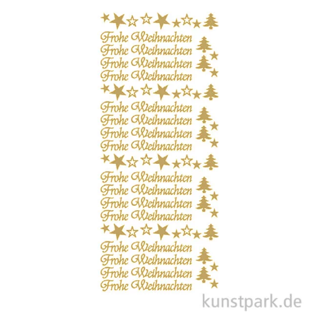 Artikelbild 1 des Artikels “Kreativ Sticker - Frohe Weihnachten Motive 2, Gold, 10 x 23 cm “