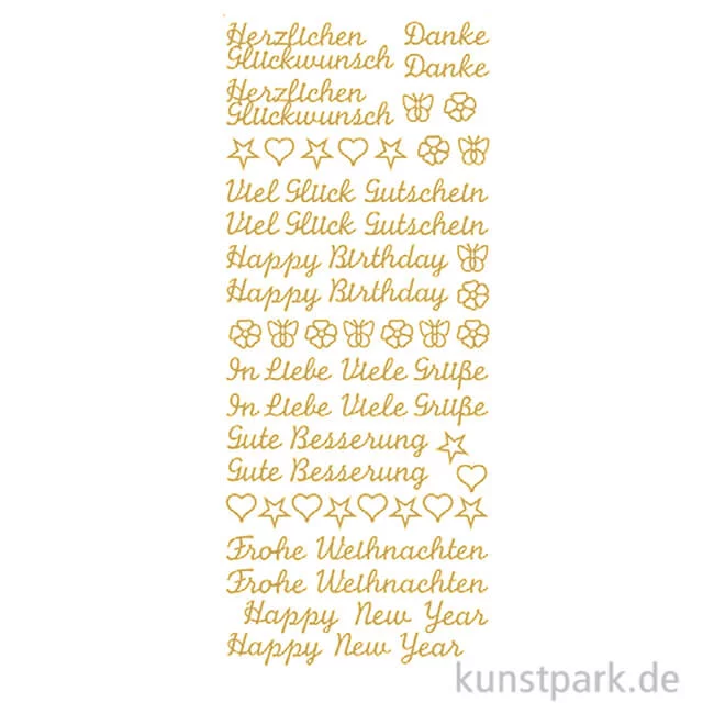 Artikelbild 1 des Artikels “Kreativ Sticker - Grüße, Gold, 10 x 23 cm “