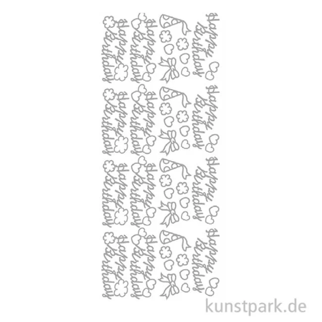 Artikelbild 1 des Artikels “Kreativ Sticker - Happy Birthday 1, Silber, 10 x 23 cm “