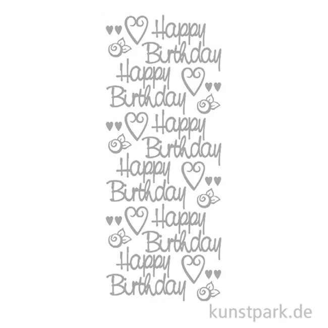 Artikelbild 1 des Artikels “Kreativ Sticker - Happy Birthday 2, Silber, 10 x 23 cm “