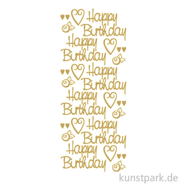 Artikelbild 1 des Artikels “Kreativ Sticker - Happy Birthday Groß, Gold, 10 x 23 cm “