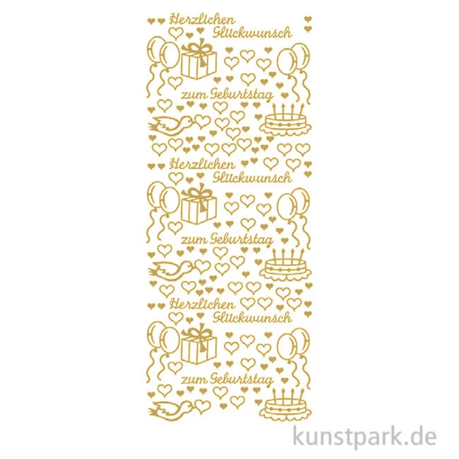 Artikelbild 1 des Artikels “Kreativ Sticker - Herzlichen Glückwunsch 2, Gold, 10 x 23 cm “