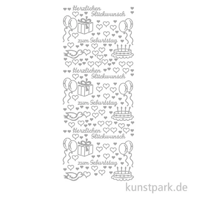 Artikelbild 1 des Artikels “Kreativ Sticker - Herzlichen Glückwunsch 2, Silber, 10 x 23 cm “