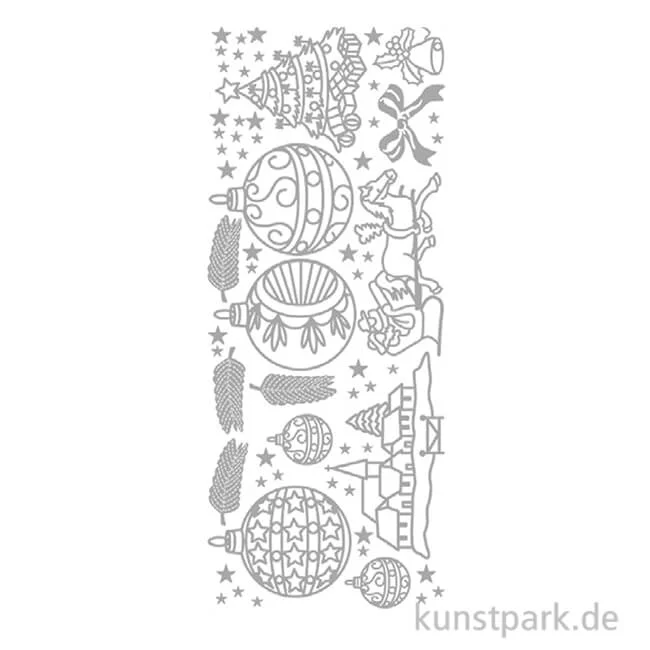 Artikelbild 1 des Artikels “Kreativ Sticker - Weihnachten 2, Silber, 10 x 23 cm “