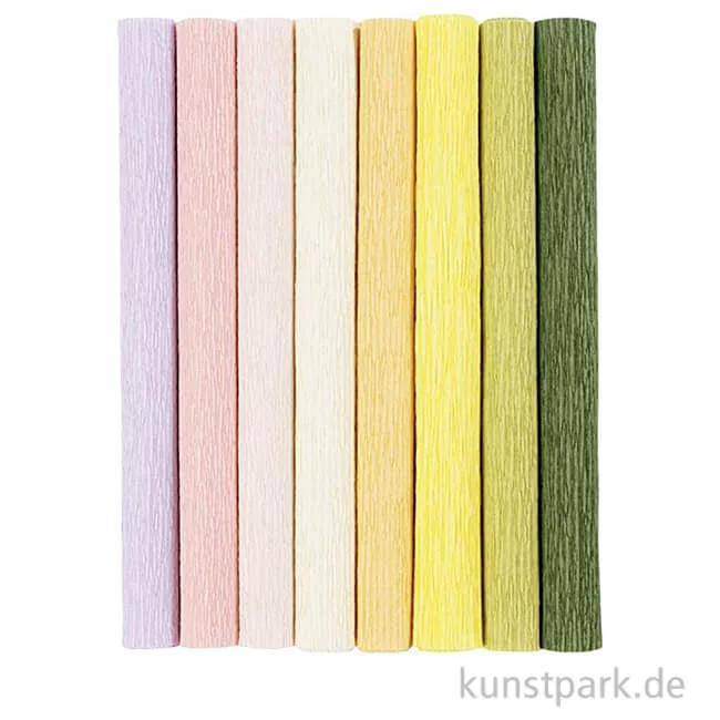 Artikelbild 1 des Artikels “Krepppapier in Pastellfarben als Set mit 8 Farben, 25x60 cm, 105 g “