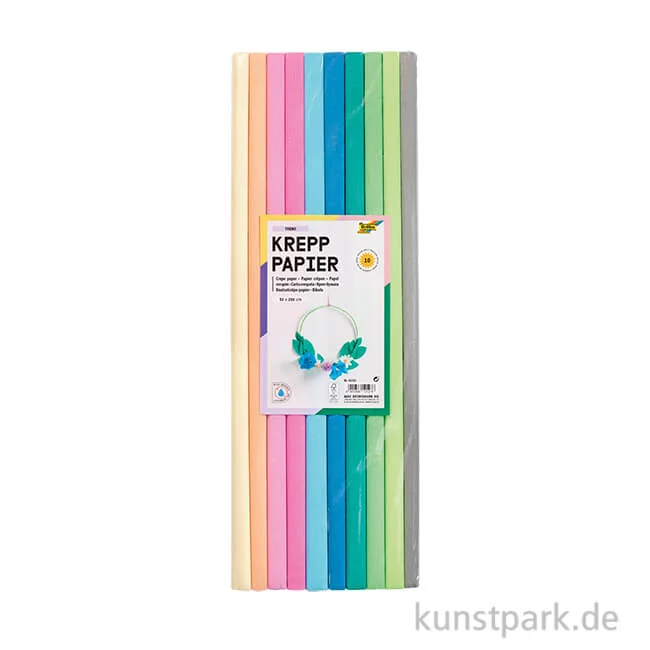 Artikelbild 1 des Artikels “Krepppapier in Trendfarben - Set mit 10 Rollen, je 50 x 200 cm “