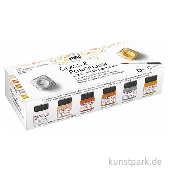 Artikelbild 1 des Artikels “KREUL Glass & Porcelain Classic - Metallicfarben Set, 6 x 20 ml “