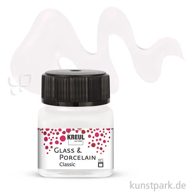 Artikelbild 1 des Artikels “KREUL Glass & Porcelain CLASSIC 20 ml Einzelfarbe | Metallic-Perlmutt-Weiß“