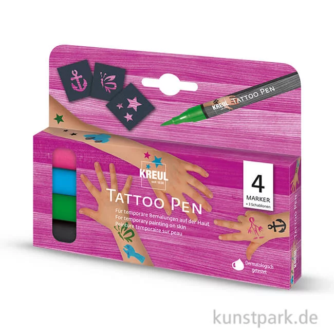 Artikelbild 1 des Artikels “KREUL Tattoo Pen 4er Set Anker, Sterne, Schmetterling “