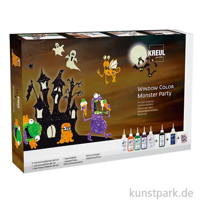 Artikelbild 1 des Artikels “KREUL Window Color Set - Monster Party mit 7 Farben + Zubehör “