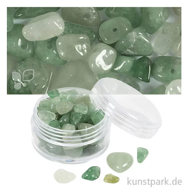 Artikelbild 1 des Artikels “Kristallperlen, Durchmesser 7-12 mm, Lochgröße 1 mm, 63 Stück Farbe | Grün, Aventurin“