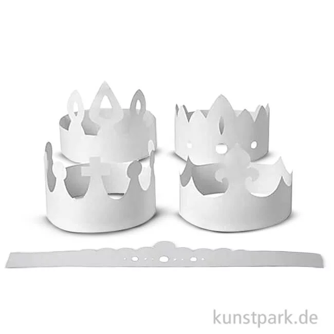 Artikelbild 1 des Artikels “Kronen aus weißem Karton, Höhe 10-16,5 cm, 5 Stück “