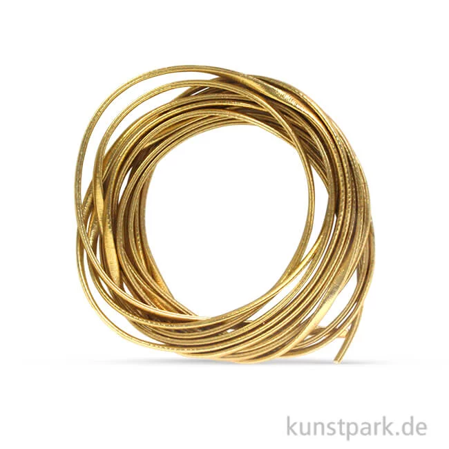 Artikelbild 1 des Artikels “Kunstlederband Metallic flach 3 mm, 2 m Gold“
