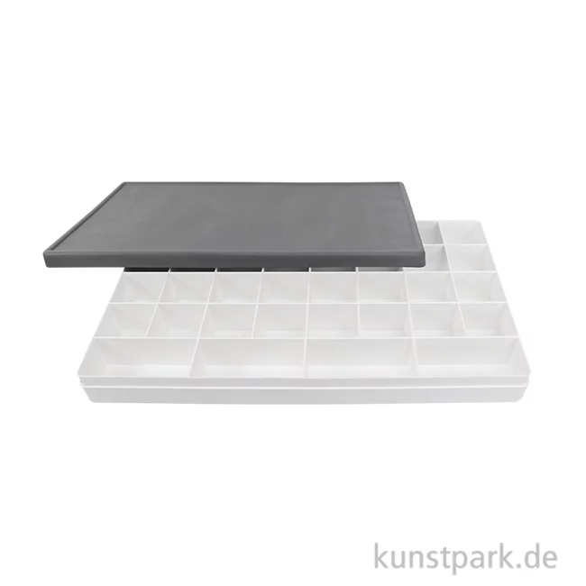 Artikelbild 1 des Artikels “Kunststoffpalette mit Deckel, 36 Farbmulden, 29 x 16 x 2,8 cm “